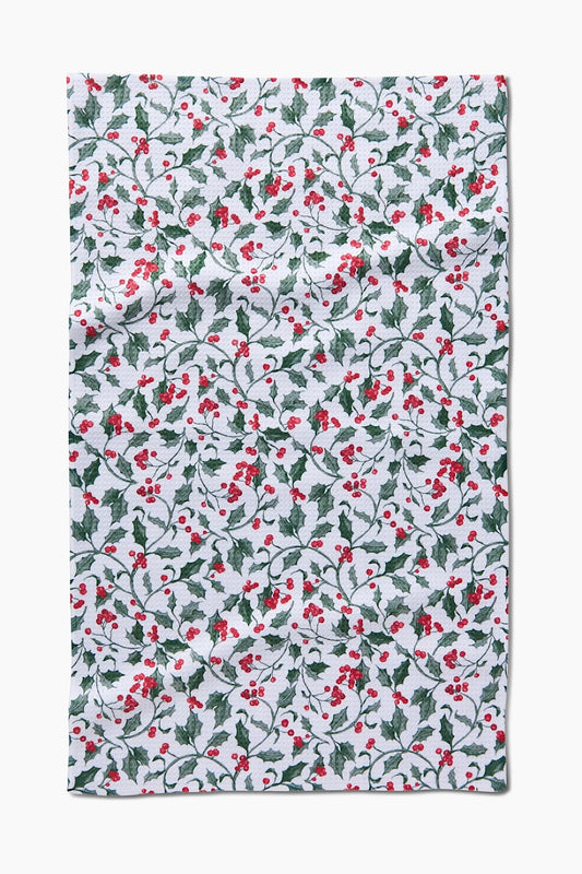 CHRISTMAS HOLLY TEA TOWEL