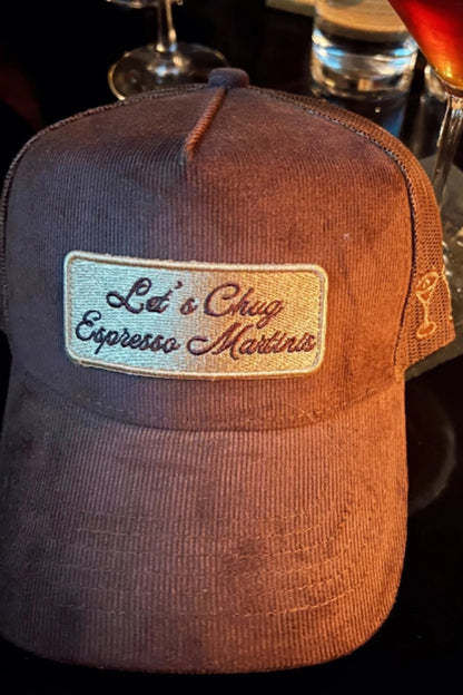 ESPRESSO MARTINIS CORDUROY TRUCKER HAT