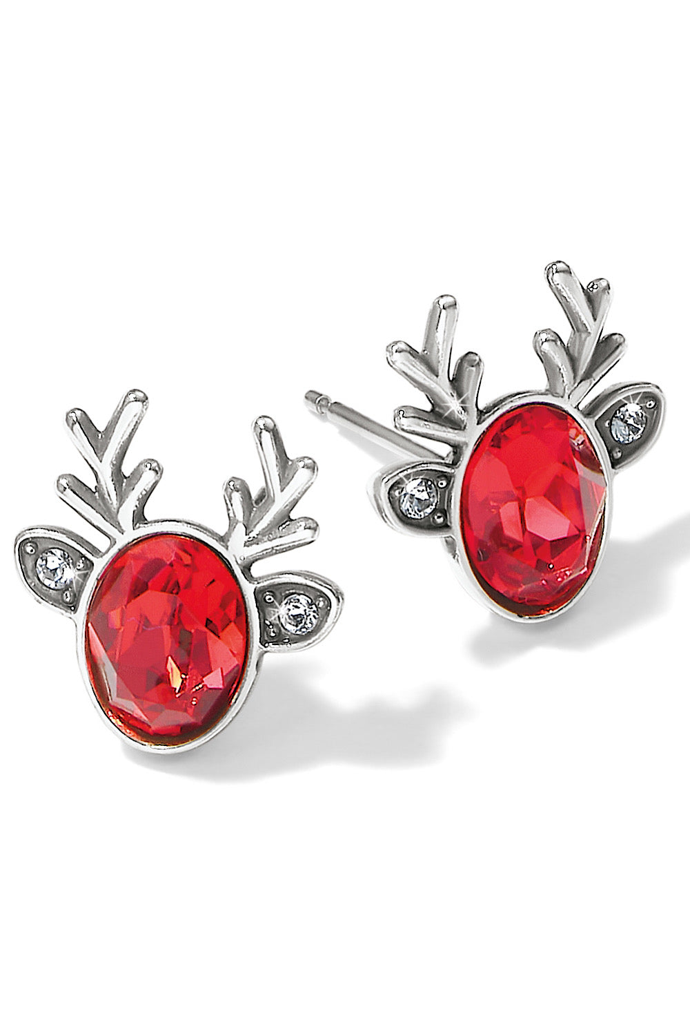 REINDEER GLITZ MINI POST EARRINGS IN RED