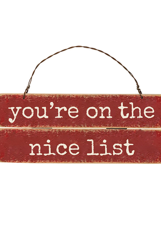 YOU'RE ON THE NICE LIST ORNAMENT