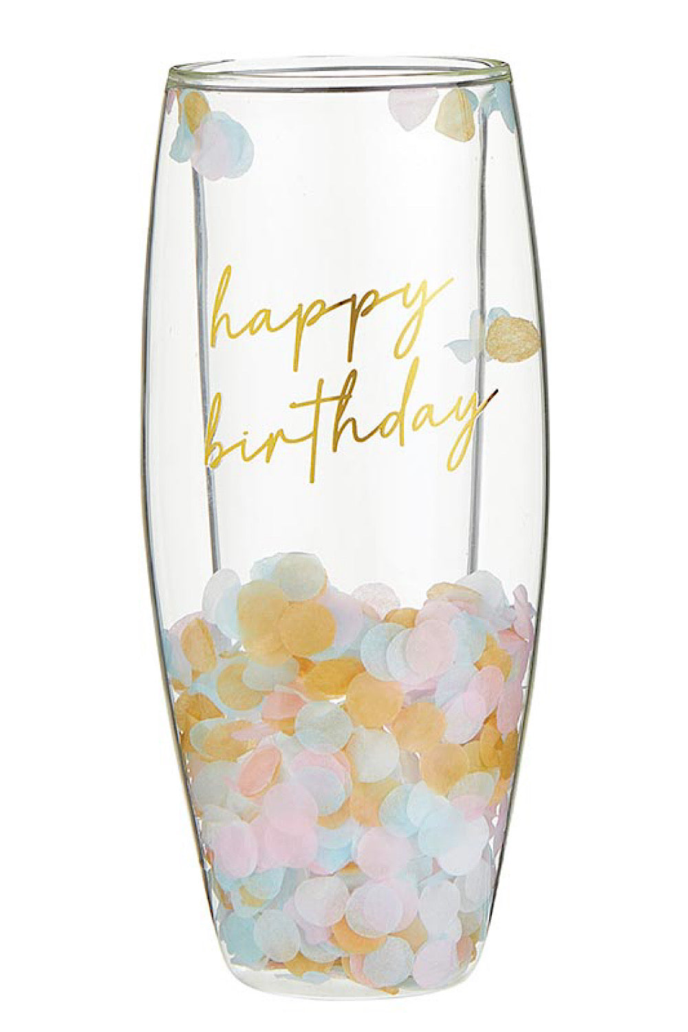 HAPPY BIRTHDAY CONFETTI CHAMPAGNE GLASS