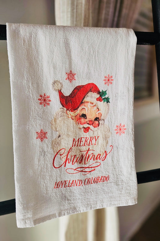 SANTA LOVELAND TEA TOWEL