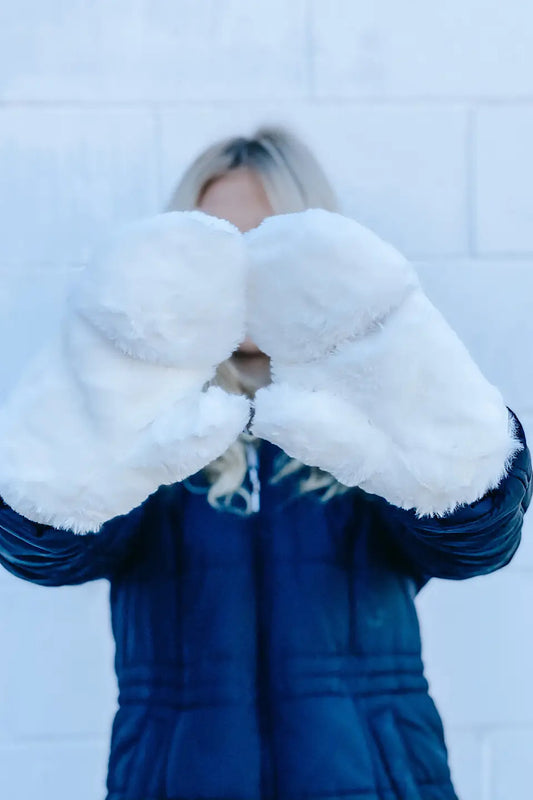 FAUX FUR CONVERTIBLE MITTENS