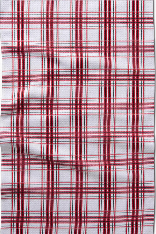 CANDY CANE PLAID TEA TOWEL