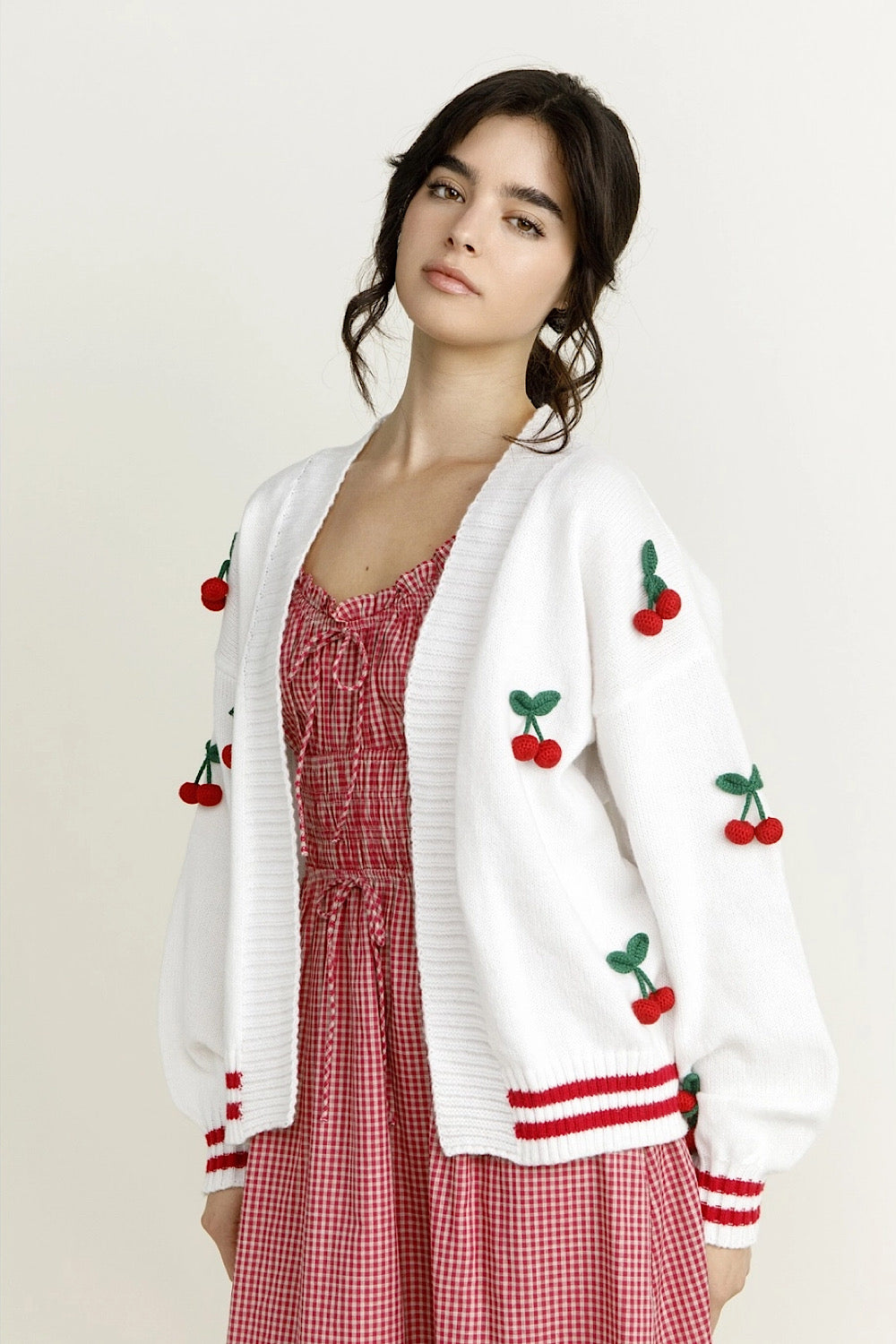 OVERSIZED CHERRY CROCHET CARDIGAN