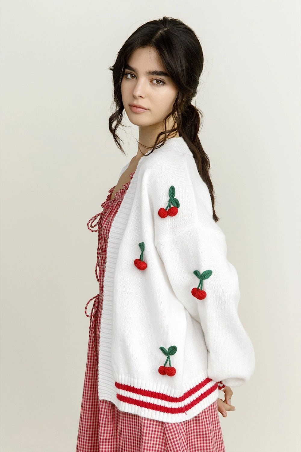 OVERSIZED CHERRY CROCHET CARDIGAN