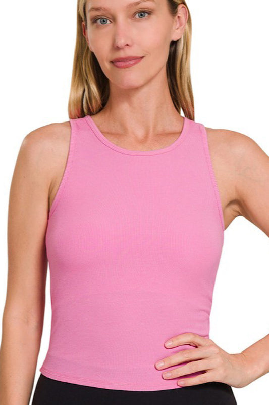 COMFY COZY RACERBACK TANK IN BUBBLEGUM