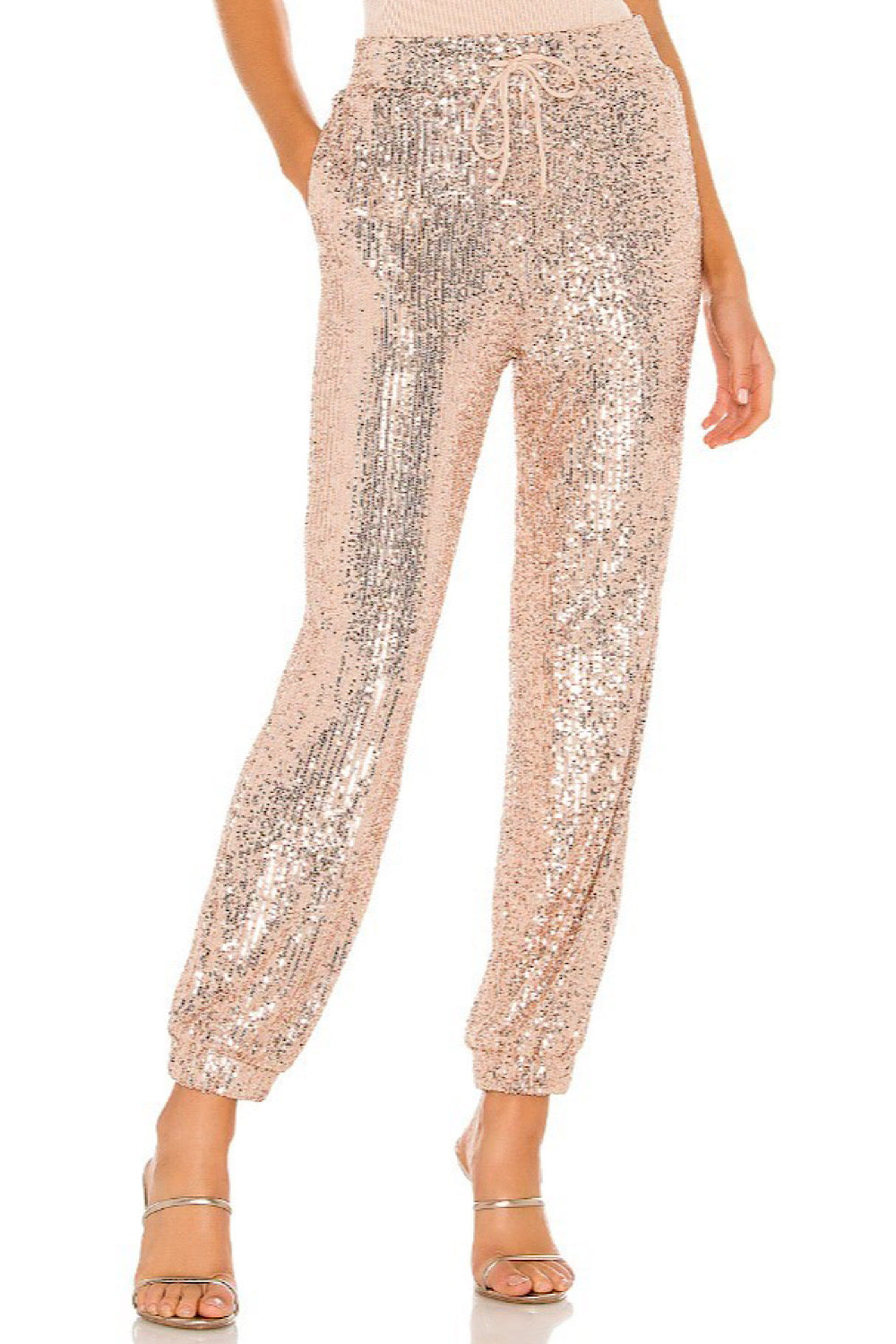 ROSE GOLD SEQUIN JOGGER