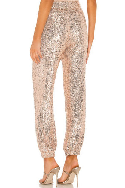 ROSE GOLD SEQUIN JOGGER