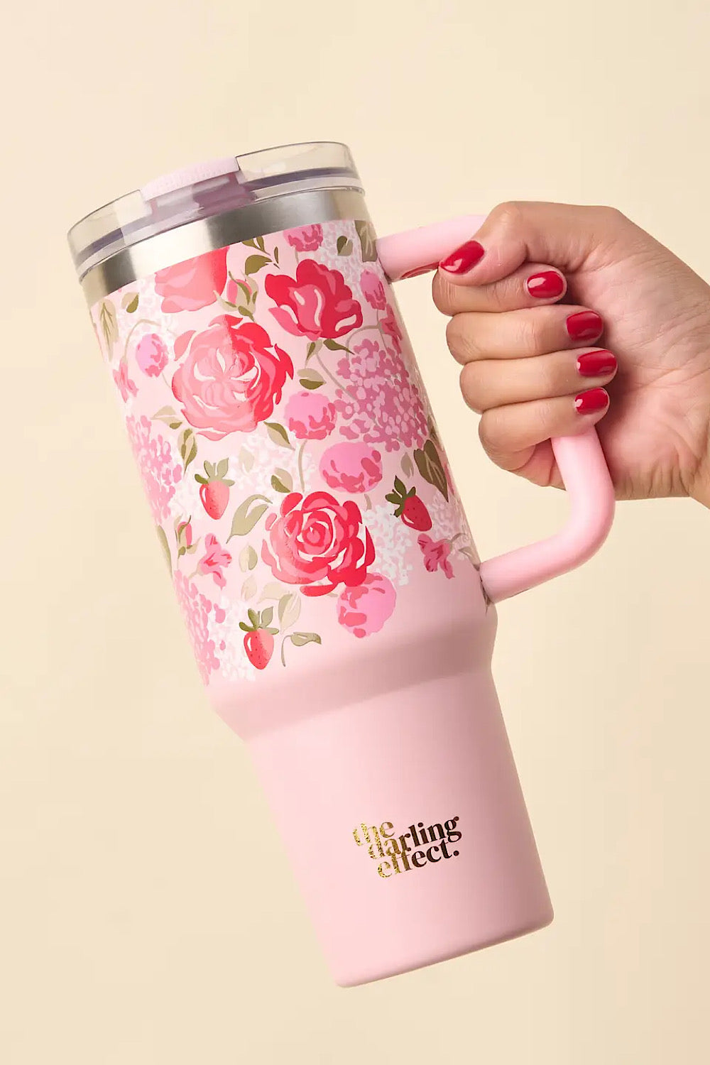 40oz FLIP STRAW TUMBLER IN ROSE GARDEN