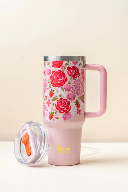 40oz FLIP STRAW TUMBLER IN ROSE GARDEN