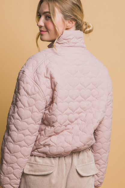 HEART STITCHED QUILTED JACKET