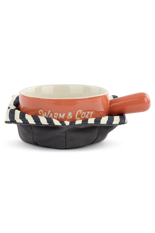 SOUP CROCK & BOWL COZY IN WARM & COZY