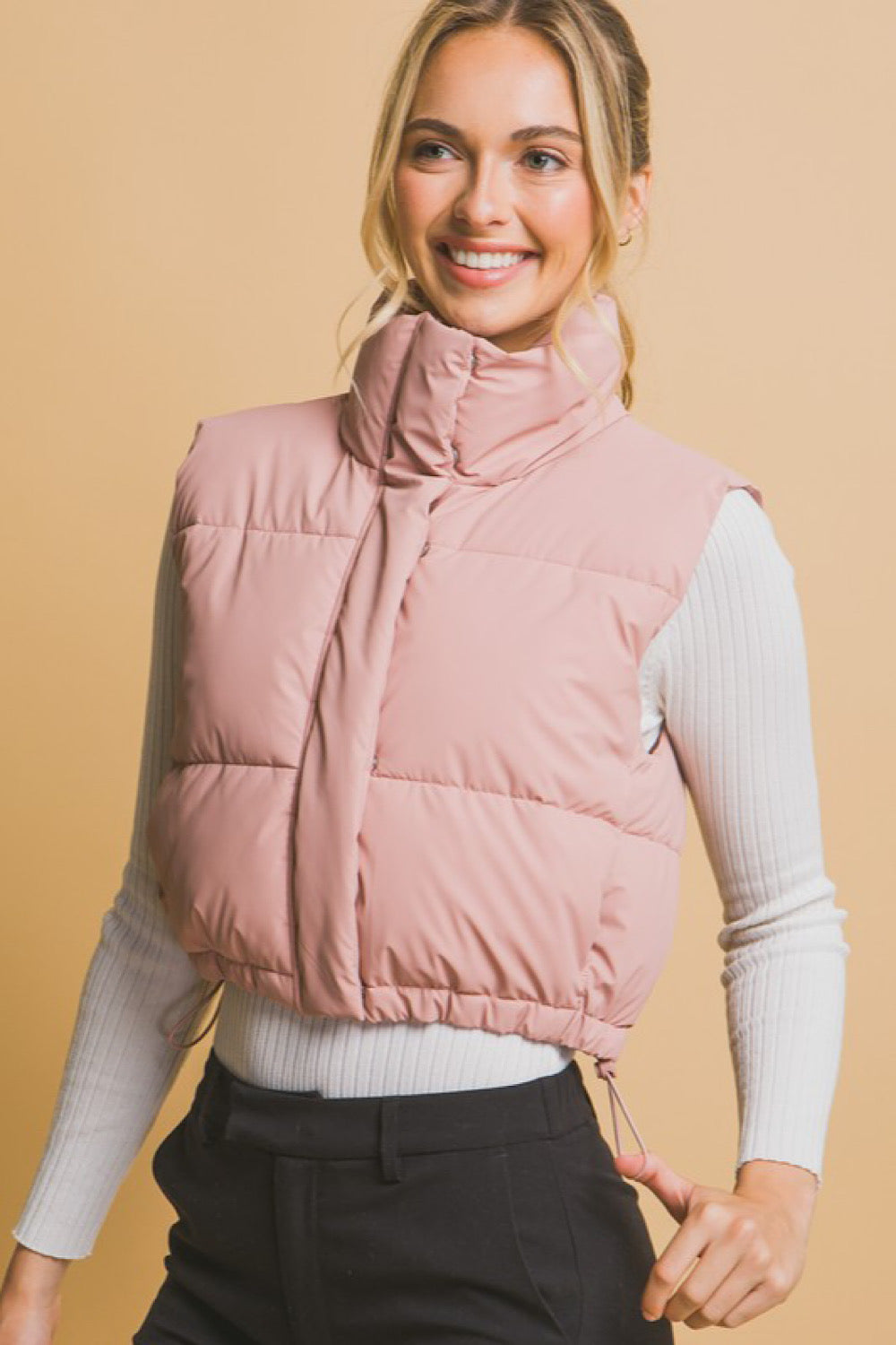 HAVEN PUFFER VEST IN MAUVE