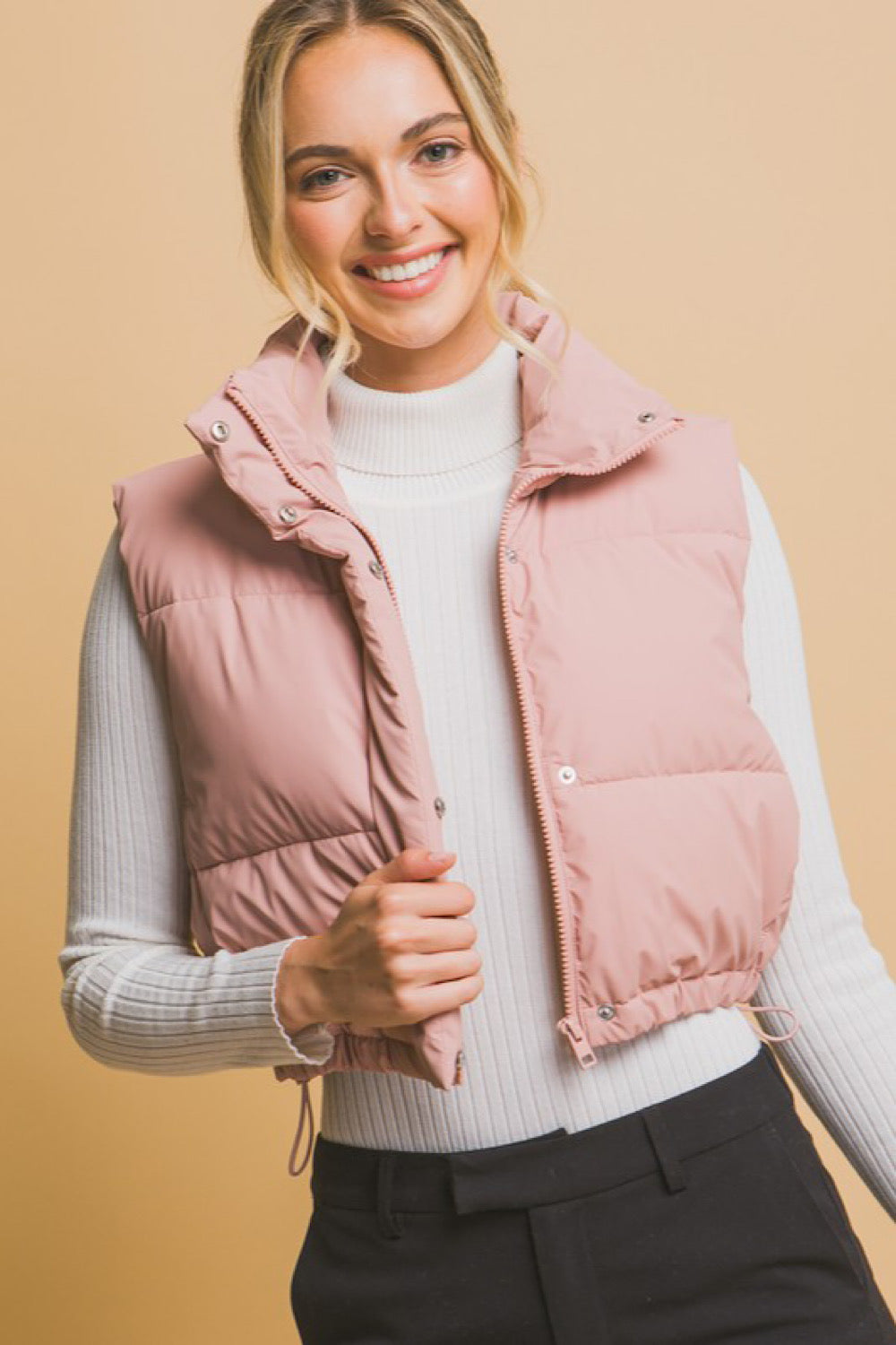 HAVEN PUFFER VEST IN MAUVE