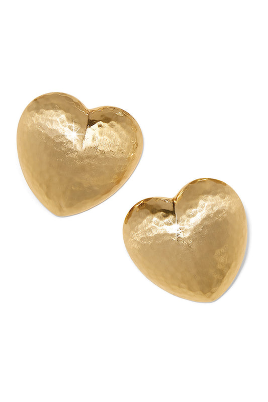 TRIANON HEART EARRINGS IN GOLD