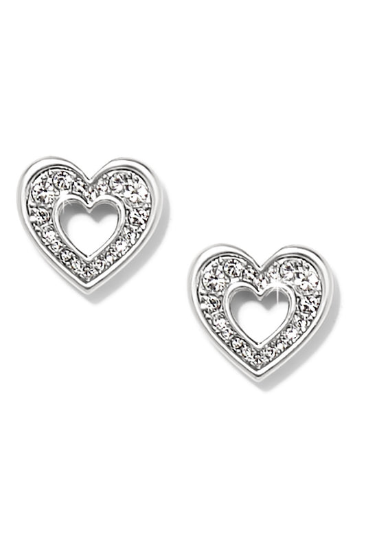 ENCHANTING HEART POST EARRINGS IN SILVER