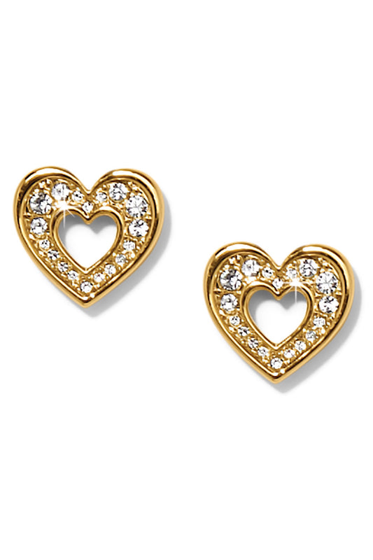 ENCHANTING HEART POST EARRINGS IN GOLD